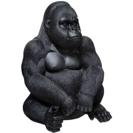 Atmosphera Skulptur Gorilla sitzend 46 cm Schwarz