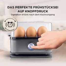 GOURMETmaxx Eierkocher 6 Eier + Messbecher Grau