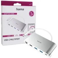 Hama USB-C-Hub, Multiport, 8 Ports, 3x USB-A, 2x USB-C VGA HDMITM, LAN (00200111)