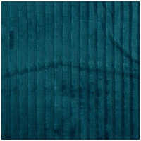 SCHÖNER LEBEN. Stoff Wellness Fleecestoff Cordoptik Ernest einfarbig petrolblau1,45m Breite, pflegeleicht blau
