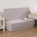 XIEMINLE Bodenmatratze, Doppelbett, Klappmatratze mit waschbarem Bezug für Reisen, Camping, Klappcouch, doppelseitige Gästematratze für platzsparende (200 x 100 x 8 cm, Hellgrau)