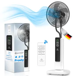 KESSER® Stand-Ventilator Frosty mit Wasser Ultraschall-Sprühnebel Wasserkühlung , inkl. Fernbedienung Timer-Funktion , Luftbefeuchter Leise ,  Nebelfunktion , Raumbefeuchter , Standventilator