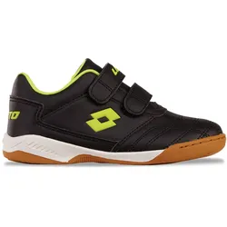 Hallenschuh LOTTO, Kinder, Gr. 35, schwarz (schwarz, fr.gelb), Synthetik, mehrfarbig, sportlich, Schuhe, - mit nicht-färbender Sohle