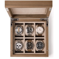 TAWBURY Uhrenbox Holz 6 Uhren - Luxuriöse Uhrenbox 6 Uhren | Uhrenbox Herren Holz | Uhrenbox Damen | Uhr Aufbewahrung | Uhr Etui | 6 Watch Box | Walnußholz