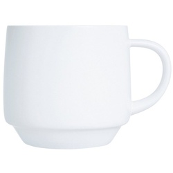 Arcoroc Tasse Intensity White, Opal, Baril Obertasse Kaffeetasse stapelbar 250ml Opal Weiß 6 Stück