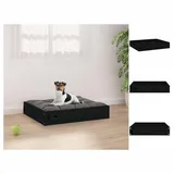 vidaXL Hundebett Schwarz 51,5x44x9 cm Massivholz Kiefer