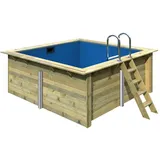 Karibu Rechteck Pool 1 - 350 x 320 cm - kesseldruckimprägniert Sparset mit Filteranlage Grundkörper ohne Terrasse