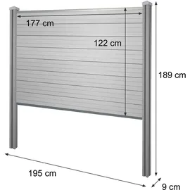 Mendler WPC-Sichtschutz Sarthe 195 cm grau