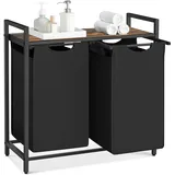 VASAGLE Wäschekorb schwarz, BLH201B01