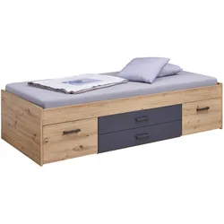 Inter Link Funktionsbett Liora 90 x 200 cm Holzoptik Artisan-Eiche