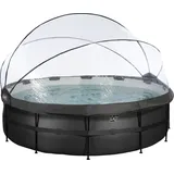 EXIT TOYS Black Leather Pool 488 x 122 cm inkl. Sandfilterpumpe und Abdeckung