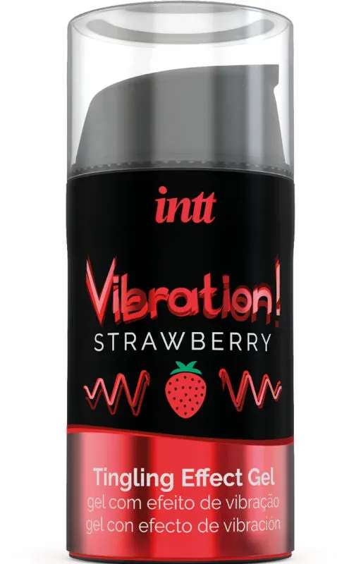 INTT  Kraftvolles intimstimulierendes flüssiges Vibrationsgel Erdbeere 15 ml