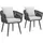Tectake Lugano Gartenstuhl 61 x 60 x 73 cm schwarz 2 St.