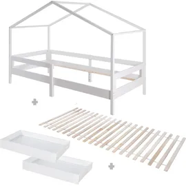 roba Hausbett 90 x 200 cm Holz massiv weiß