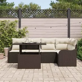 vidaXL Gartenlounge-Set 6-tlg. Braun