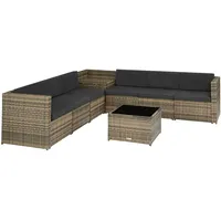 Tectake tectake® Rattan Lounge Verona 306x190x66cm
