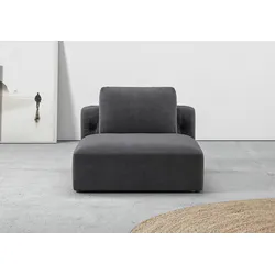 1,5-Sitzer RAUM.ID "Cushid", grau (anthrazit), B:107cm H:62cm T:109cm, 100% Polyester, Sofas, Einzelmodul, auch separat stellbar