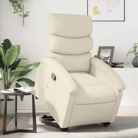 vidaXL Relaxsessel mit Aufstehhilfe Kunstleder 92 x 99,5 x 0 cm Creme