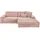 KAWOLA Ecksofa Lana Cord Recamiere rechts rosa