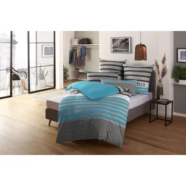 OTTO home Majoran Linon türkis 200 x 220 cm + 80 x 80 cm 