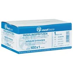 Mediware Insulinspritze 3-teilig, U40, steril, 100Stück
