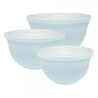 GREENGATE Schüssel 3er Set Alice aus Kunststoff hellblau