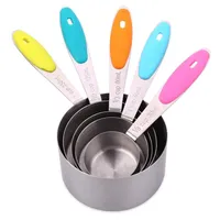 H&S Edelstahl Metall Messlöffel Tassen zum Kochen und Backen