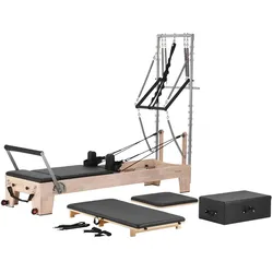 VEVOR Pilates Reformer Pilates Maschine Heim-Fitnessstudio Gummibaumholz