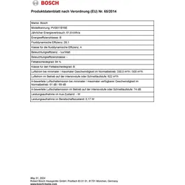 Bosch PVS611GA6 Induktionskochfeld mit Kochfeldabzug Autark (PVS611B16E + HEZ9VDSB4)
