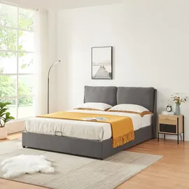 [en.casa] Lunner 160 x 200 cm Dunkelgrau