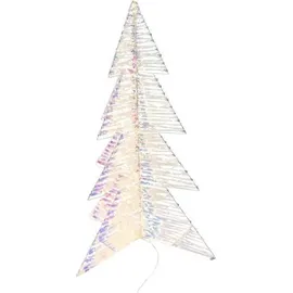 Dekoleidenschaft LED Baum 1,15 m Kunststoff 720 warmweiße Lichter Outdoor Beleuchtung Bunt