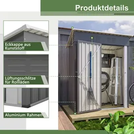 Laiham Geräteschuppen 1,52 x 0,83 m Grau