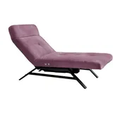 KAWOLA Liege AMERIVA Sessel Relaxliege Velvet purple Fuß schwarz