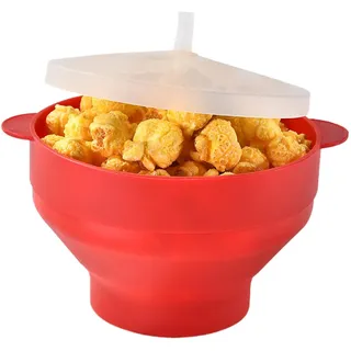 Popcornmaschine für Mikrowelle, hitzebeständig, Popcorn-Topper für Mikrowelle, Popcorn-Topper aus Silikon, Mikrowellen-Popcorn, tragbare Popcorn-Schale mit Deckel, Schüssel