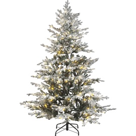 Beliani Künstlicher Weihnachtsbaum mit LED Beleuchtung schneebedeckt 180 cm weiß BRISCO