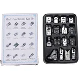 Sewing Machine Presser Foot Kit 16Pcs Multifunctional Durable Stainless Steel Sewing Accessories for Household Sewing Machines Crafting and DIY Projects