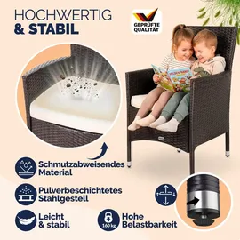 CASARIA Polyrattan Gartenstuhl 59 x 59 x 84 cm braun/weiß 4 St.