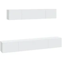 VidaXL 4-tlg. TV-Schrank-Set Weiß Holzwerkstoff