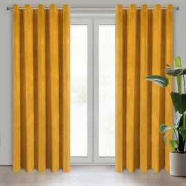 Eurofirany 339480, Durchscheinend, Gelb, Einfarbig Polyester, Öse, 290 g/m2 - Gelb