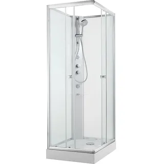 Evenes Komplettdusche Basic, 2 Schiebetüren und 2 Glas-Fixteile (Ausführung: Komplettdusche Basic 1200x800x2110 mm Thermostatmischer + Hand-/Seitenbrause) - 93 979 76