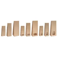 10x Blockbodenbeutel ohne Sichtfenster - 500g - Größe 10,5 x 6 x 29cm Papiertüten Bodenbeutel Geschenktüte Papierbeutel Tütchen (500g – ohne Fenster)