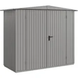 Hörmann Metall-Gerätehaus Berry Classic mit Satteldach Typ 1, 259 x 121 cm,graualuminium,3,1 m2