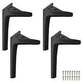 4 Stück Möbelfüße Metall,möbelfüße metall, Sofa Ersatz Stützfüße Tischbeine Schrankfüße DIY Kohlenstoffstahl Möbelfüsse für TV-Schränke,Schubladen,Nachttisch,Bett,Stühle,Mit Schrauben(Schwarz,10cm)