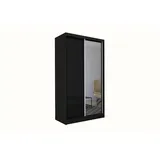 altdecor Kleiderschrank, Schwarz, Holzwerkstoff, 120x216x61 cm, Schlafzimmer, Kleiderschränke