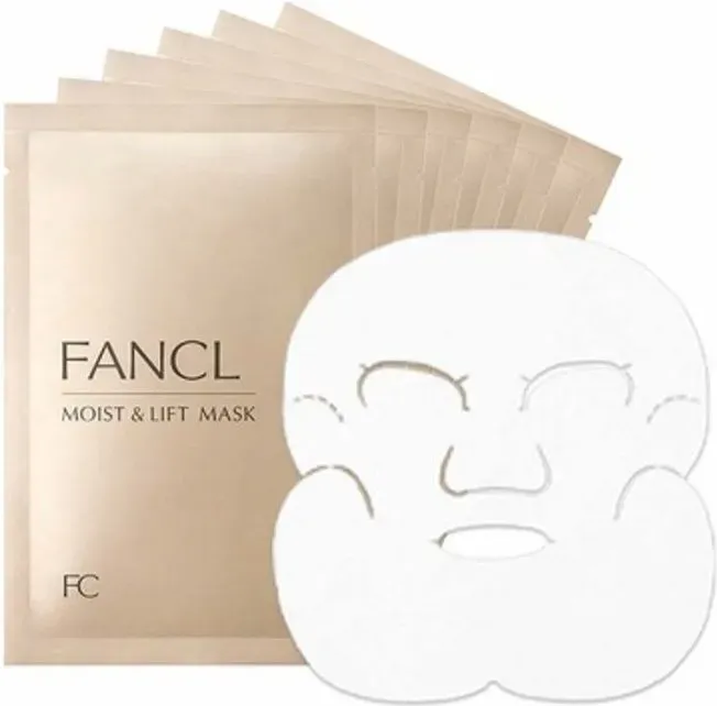 FANCL Collagen Lifting Mask – Intensiv straffende & feuchtigkeitsspendende Tuchmaske mit hydrolysiertem Kollagen & Hyaluronsäure, 6 Stück