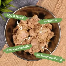 Lyra Pet 24 x 400 g Lecker.Pet® Leo's 100 % Hühnermuskelfleisch Katzenfutter Nassfutter