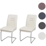 Mendler Esszimmerstuhl HWC-H70 Stoff creme-beige 2er Set