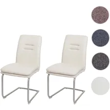 Mendler Esszimmerstuhl HWC-H70 Stoff creme-beige 2er Set