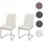 Mendler Esszimmerstuhl HWC-H70 Stoff creme-beige 2er Set