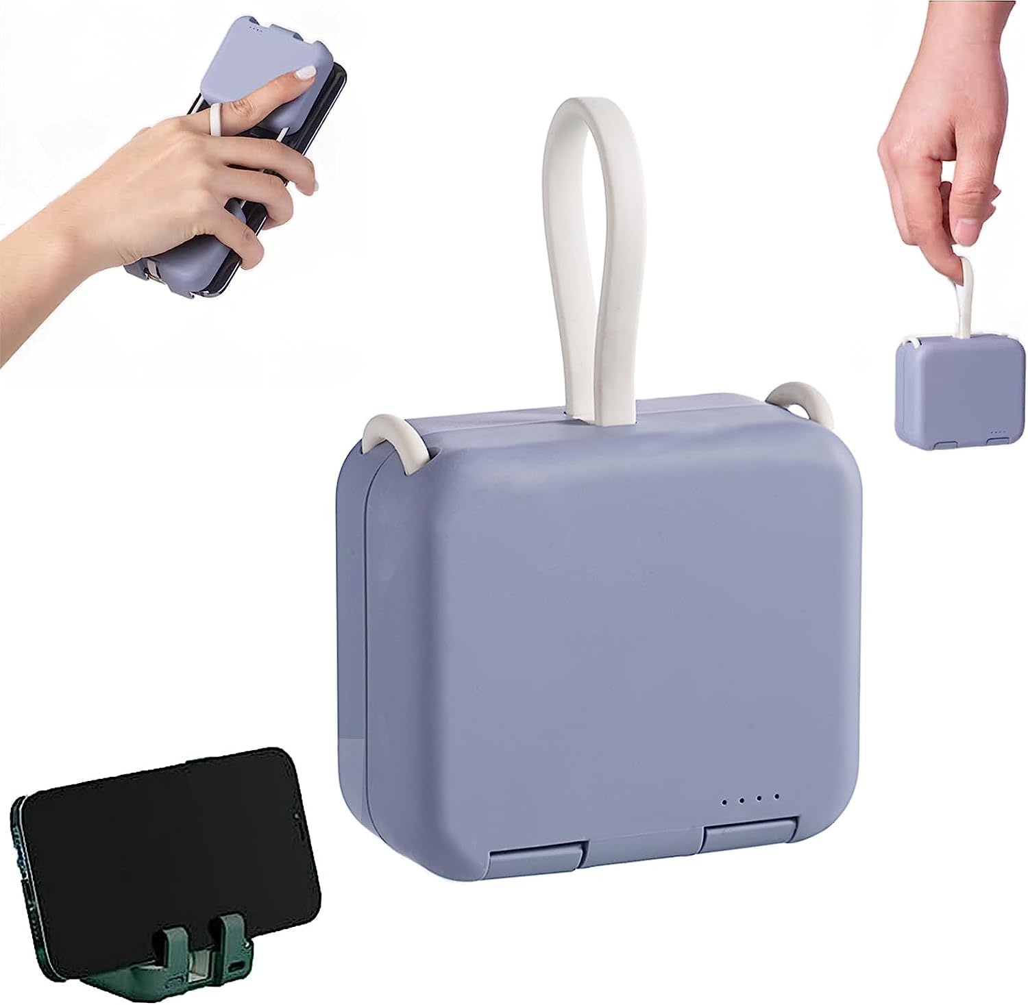 CROE Mini Power Bank and Phone Holder, Portable Wireless Charging Treasure Mobile Phone Holder, Small Portable Charger, Mini Power Bank